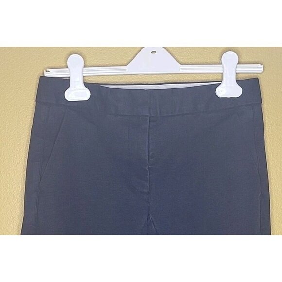 Tory Burch Pants Navy Blue Flat Front Pockets Stovepipe Leg W Snaps Womens 2 - Picture 5 of 7
